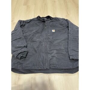 Carhartt Jacket Men 2XL Black Full Swing Bomber Coat Fleece Lined NO Hood